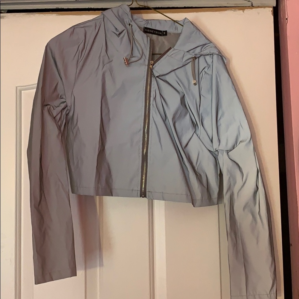 Reflective Cropped Windbreaker - image 4